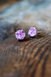 Pink Cobalto Calcite Mineral Stud Earrings All Natural Crystal Drusy