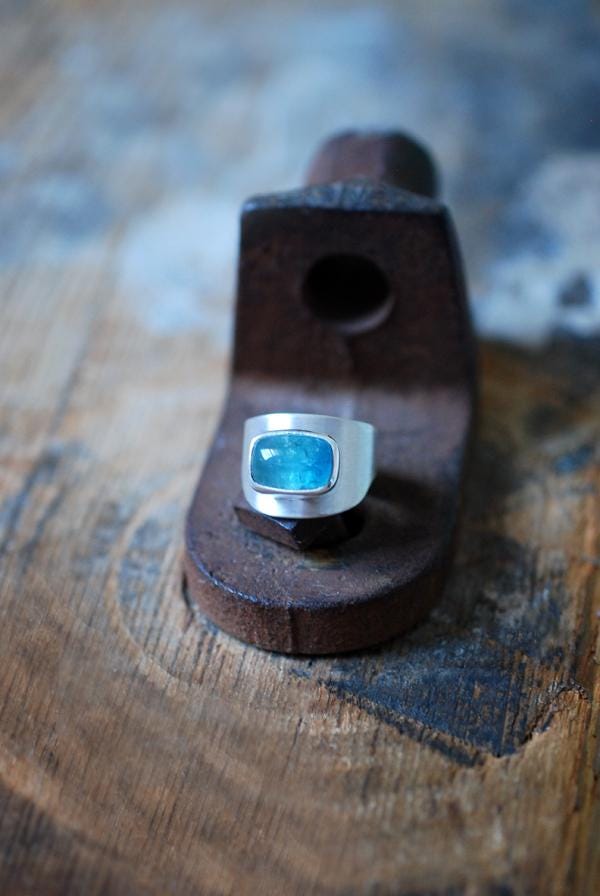 Blue Tourmaline Sculpted Ring