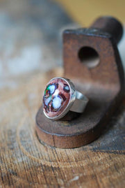 Dollybird Raw Rainbow Fire Opal Ring