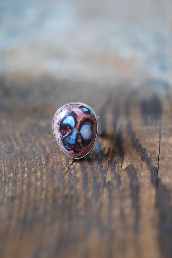 Dollybird Raw Rainbow Fire Opal Ring
