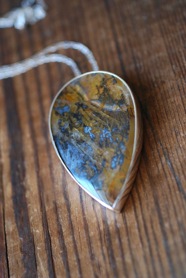 Wild Fern Shimmer Necklace Collector's Golden Dendritic Quartz