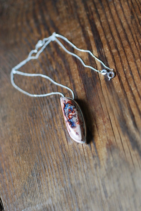 Raw Blue Fire Opal Necklace