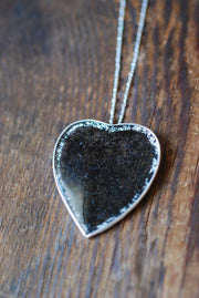 Giving Heart Necklace Black Star Tourmalinated Crystal Quartz