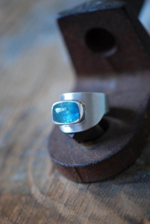 Blue Tourmaline Sculpted Ring