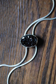 Garnet Sparkle Bolo Necklace Adjustable Slide Crystal Drusy