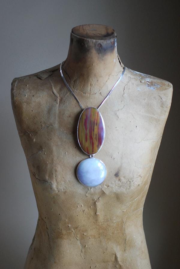 Lavender Jade Pendulum Necklace