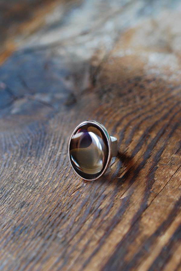 Golden Ribbon Ring Collector's Obsidian