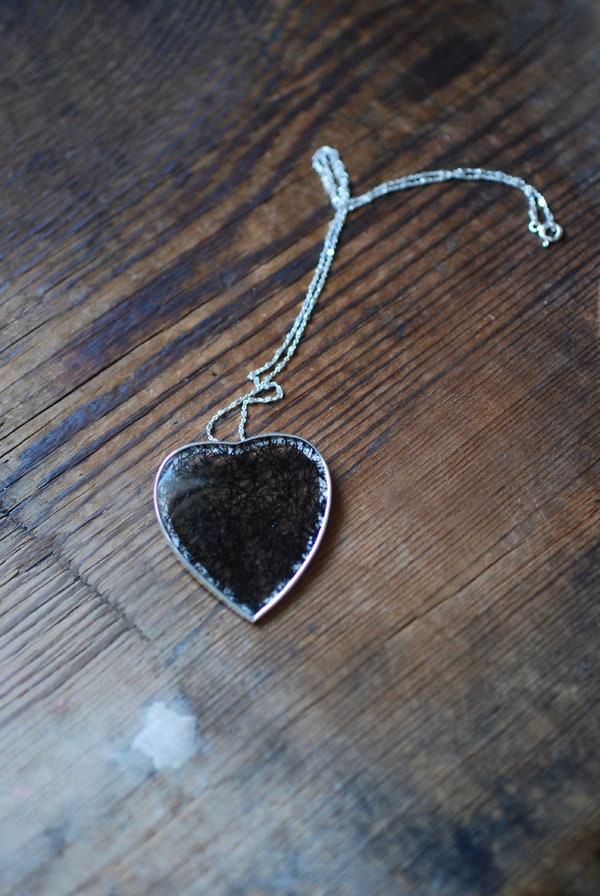 Giving Heart Necklace Black Star Tourmalinated Crystal Quartz