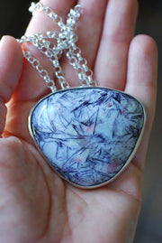 Lepidolite Pink Tourmaline Starburst Statement Necklace Rare