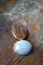 Lavender Jade Pendulum Necklace