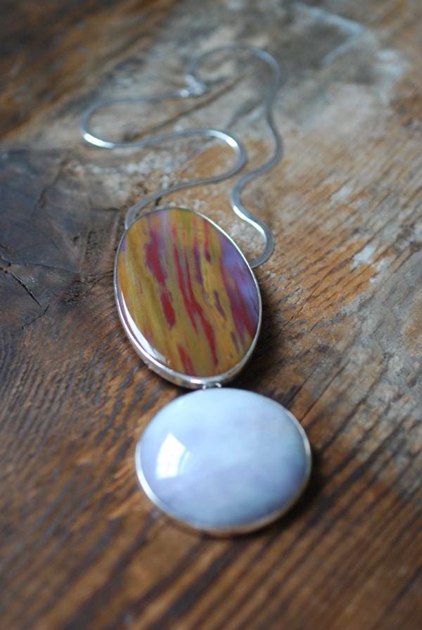 Lavender Jade Pendulum Necklace