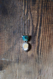 Endless Summer Drop Necklace Arizona Chrysocolla And Yellow Fire Opal