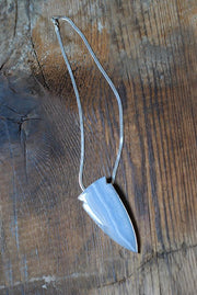 Gemmy Blue Chalcedony Arrowhead Statement Necklace