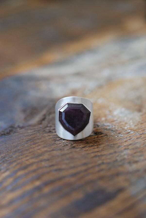 Raw Ruby Sapphire Signet Ring