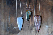 Gemmy Blue Chalcedony Arrowhead Statement Necklace