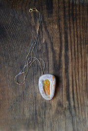 Dollybird Fiery Rainbow Necklace Statement Raw Fire Opal