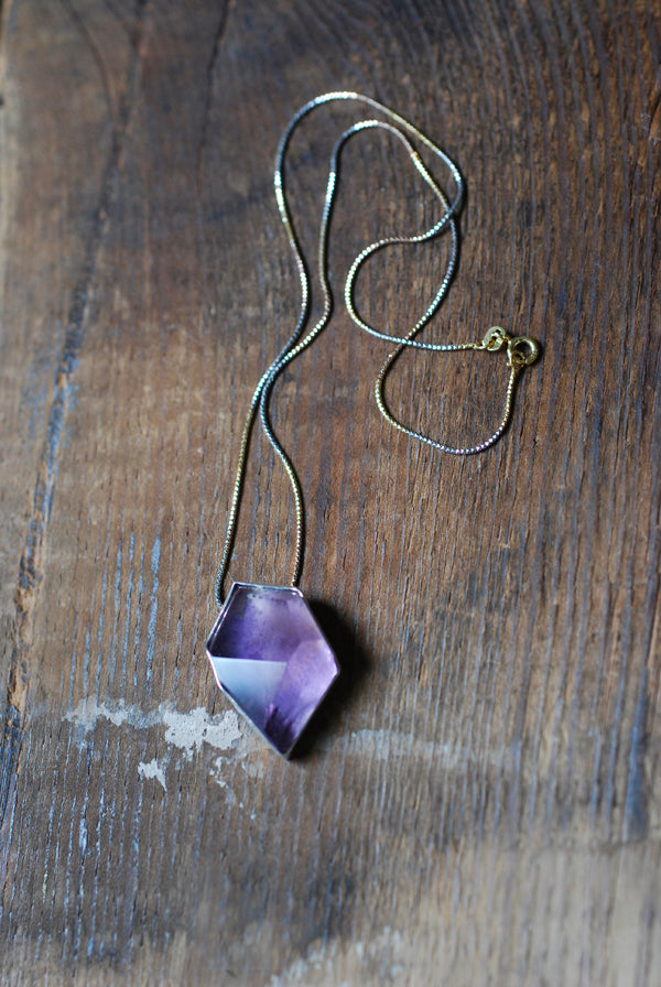 Amethyst Prism Necklace Deep Purple
