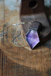 Amethyst Prism Necklace Deep Purple