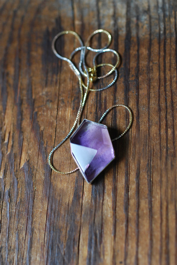 Amethyst Prism Necklace Deep Purple