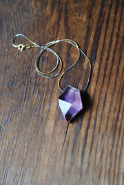 Amethyst Prism Necklace Deep Purple