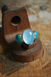 Moonwater Cloister Ring Aquamarine And Chrysocolla