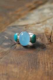 Moonwater Cloister Ring Aquamarine And Chrysocolla