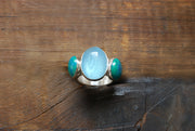 Moonwater Cloister Ring Aquamarine And Chrysocolla
