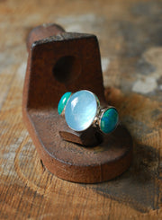 Moonwater Cloister Ring Aquamarine And Chrysocolla