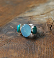 Moonwater Cloister Ring Aquamarine And Chrysocolla