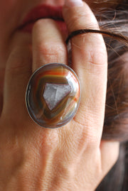 Baja Ring Rare Collector Window Laguna Agate