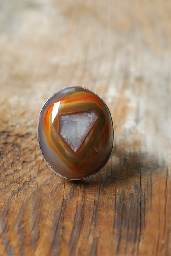 Baja Ring Rare Collector Window Laguna Agate