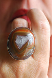 Baja Ring Rare Collector Window Laguna Agate
