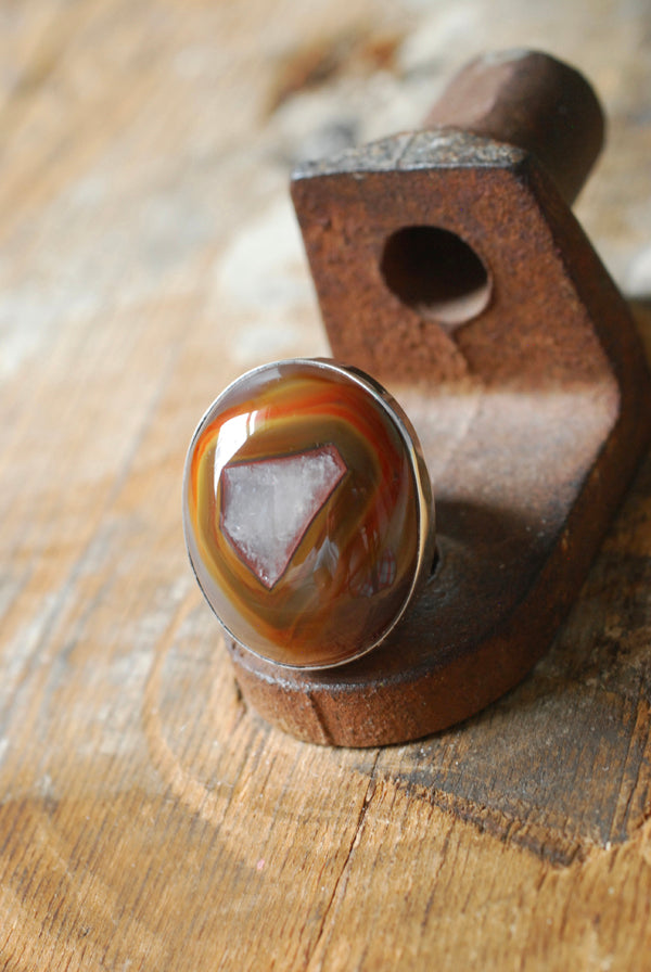 Baja Ring Rare Collector Window Laguna Agate