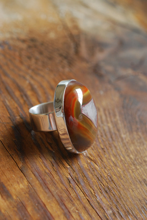 Baja Ring Rare Collector Window Laguna Agate