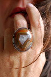 Baja Ring Rare Collector Window Laguna Agate