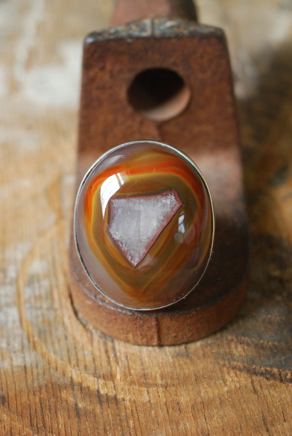 Baja Ring Rare Collector Window Laguna Agate