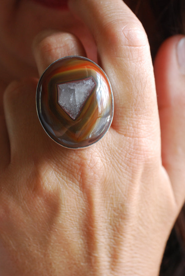Baja Ring Rare Collector Window Laguna Agate