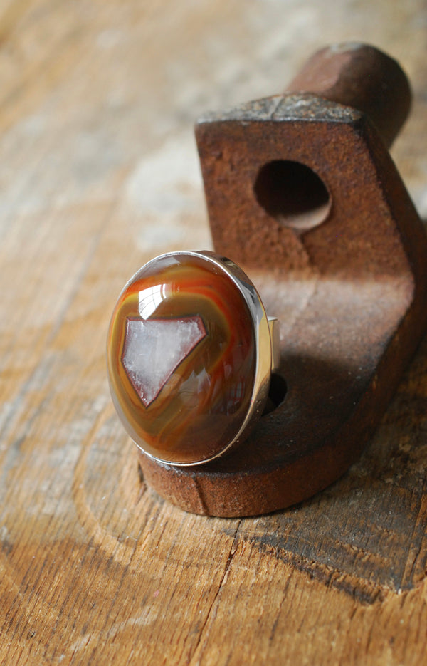 Baja Ring Rare Collector Window Laguna Agate