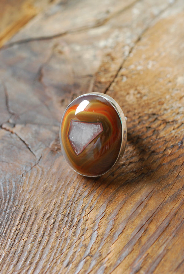 Baja Ring Rare Collector Window Laguna Agate