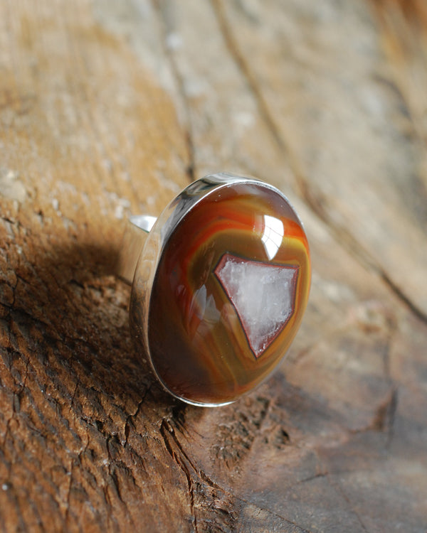 Baja Ring Rare Collector Window Laguna Agate