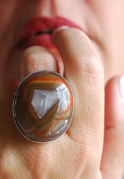 Baja Ring Rare Collector Window Laguna Agate