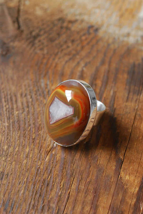 Baja Ring Rare Collector Window Laguna Agate