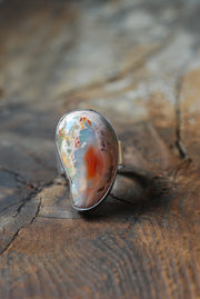 Raw Fire Opal Bean Ring