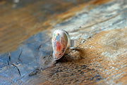 Raw Fire Opal Bean Ring