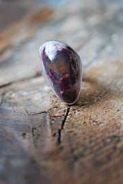 Raw Black Rainbow Fire Opal Statement Ring