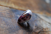 Raw Black Rainbow Fire Opal Statement Ring