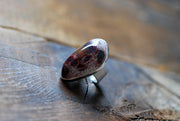 Raw Black Rainbow Fire Opal Statement Ring