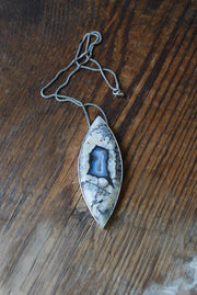 Sacred Earth Talisman Pendant Collector's Blue Agate Drusy Pocket