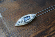 Sacred Earth Talisman Pendant Collector's Blue Agate Drusy Pocket
