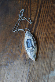 Sacred Earth Talisman Pendant Collector's Blue Agate Drusy Pocket
